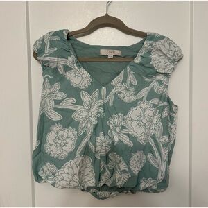 DONATING: LAST CHANCE! Loft floral bubble blouse